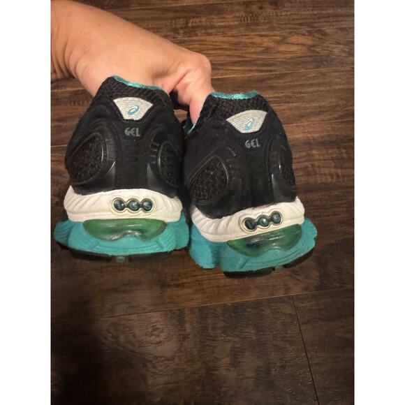 Asics Gel-nimbus 13 Womens Black And Green Size 8 T192N - Picture 4 of 7